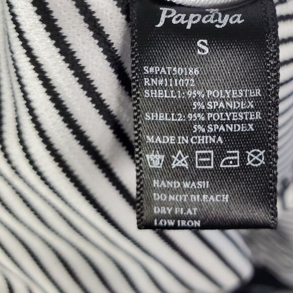 Striped peplum blouse with sweetheart neckline by Papaya / Women's Small - Picture 7 of 8